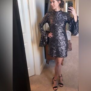 NWOT Free People Dezdemona Mock Neck Sequin Mini